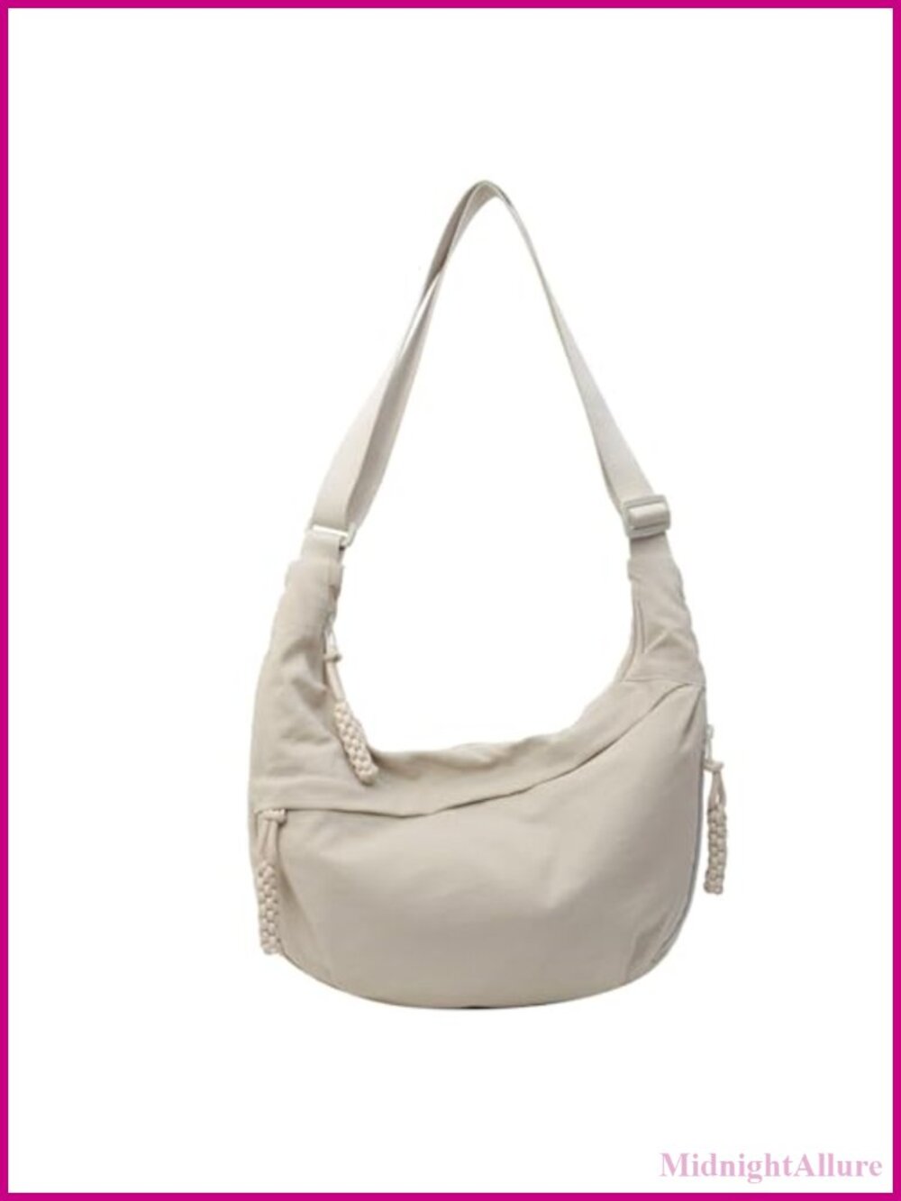 Nylon Crescent Crossbody Hobo Bag Lightweight Travel Purse Foldable